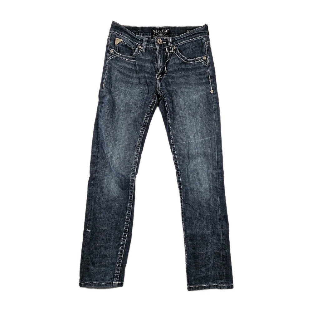 Salvage Supply Co Havoc Straight Slim Jeans 30x30 Mens Medium‎ Wash Denim